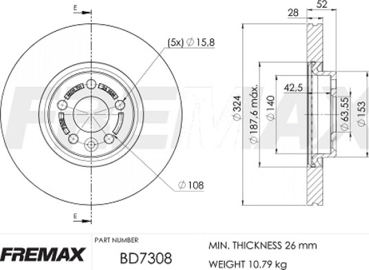 Bremseskive FREMAX BD-7308