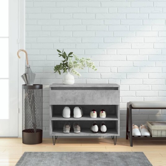 Skoskap betonggrå 70x36x60 cm konstruert tre 8721012114791