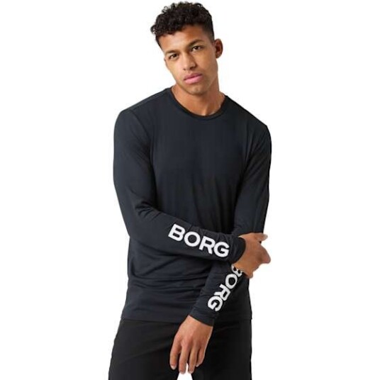 Bjørn Borg Borg Long Sleeve T Shirt Herre Black Beauty M Bjørn Borg Borg Long Sleeve T Shirt Herre Black Beauty M