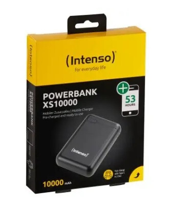 Intenso XS10000 Strømbank 10000mAh med 2 USB-utganger - Svart Intenso XS10000 Strømbank 10000mAh med 2 USB-utganger - Svart