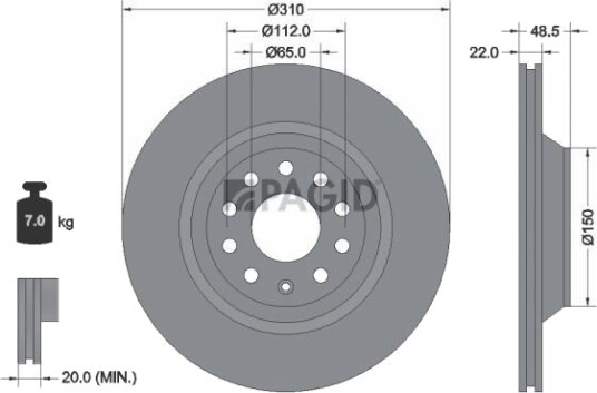PAGID 54407NC Bremseskive PAGID 54407NC Bremseskive