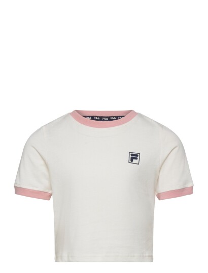 FILA Pratolino Cropped Ringer T Shirt Cream 98 104