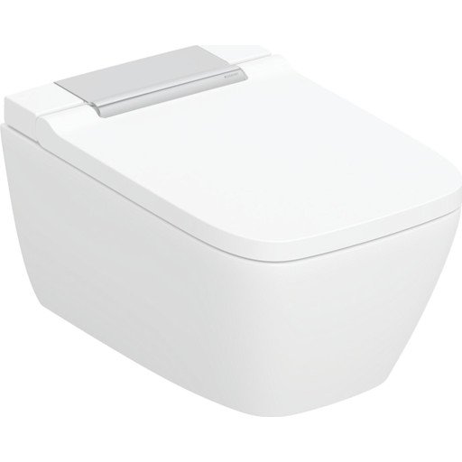 Geberit Aquaclean Sela Square Dusjtoalett, Uten Spylekant, Rengjøringsvennlig, Hvit/krom