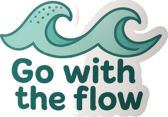 Klistremerke Go With the Flow 4 Klistremerker