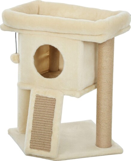 Kattetre med Jute skrapematte Lekehus Beige 57 cm