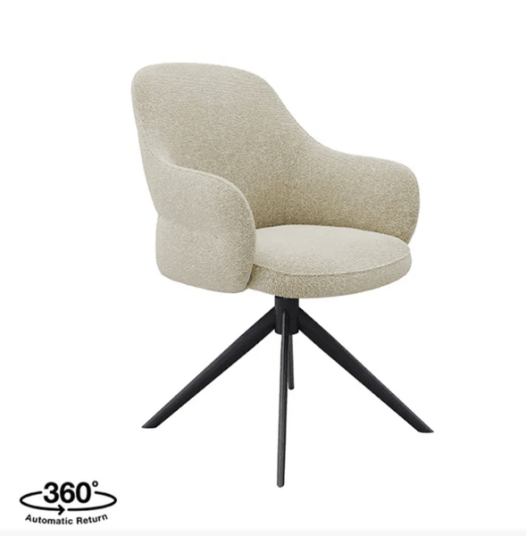 Trend Collection Bern Spisestol – Natur Bouclé / Sort