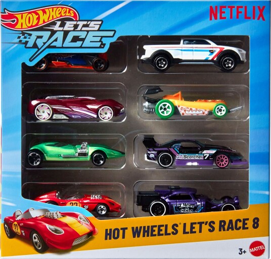 Hot Wheels Netflix Let"s Race Biler 1:64 8-Pakk Hot Wheels Netflix Let"s Race Biler 1:64 8-Pakk