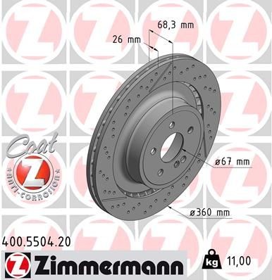 Bremseskive ZIMMERMANN 400.5504.20