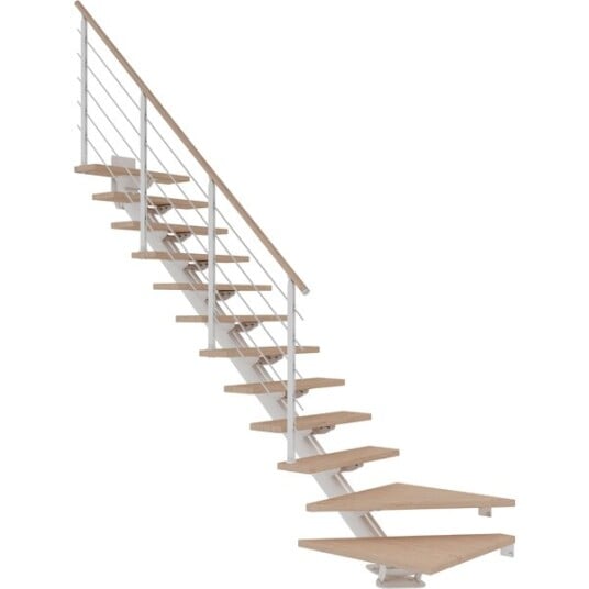 Dolle Sydney L trapp Hvit 9016 design hvitoljeret Eik 85 12 Loddret Høyde 240 292cm