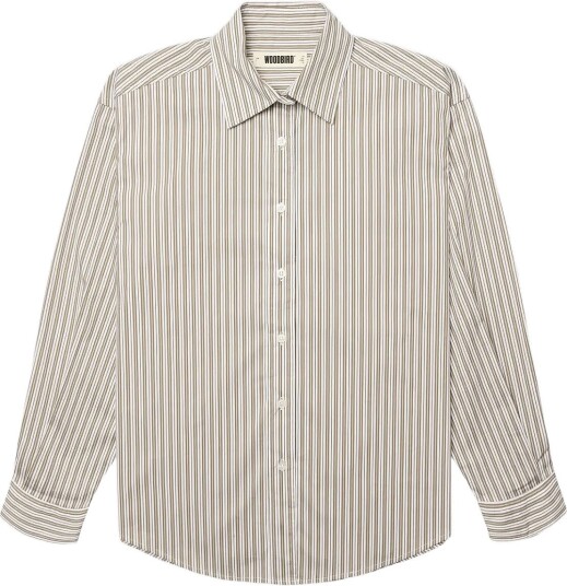 Woodbird Wbliva Stripe Shirt Brown XS