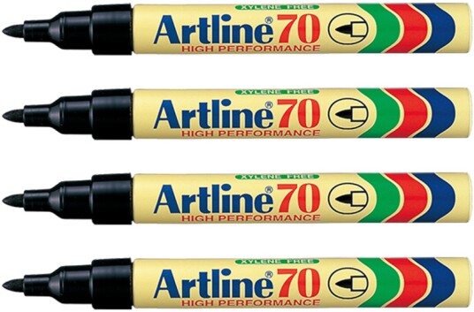 Artline 70 Permanent Merkepenn 4-Pakk Sort Artline 70 Permanent Merkepenn 4-Pakk Sort