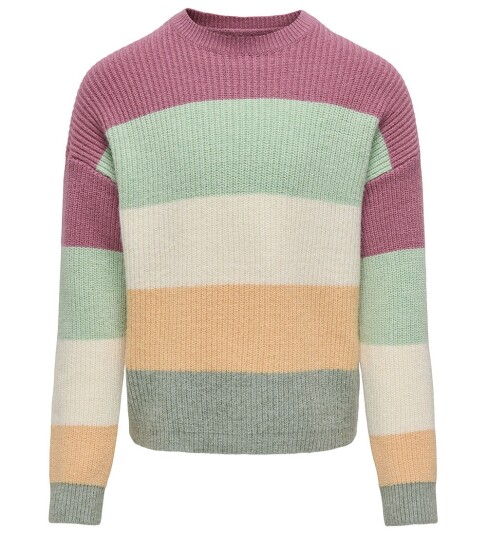 Kids Only Kogsandy L/S Stripe Pullover Knt Noos Green 122 128