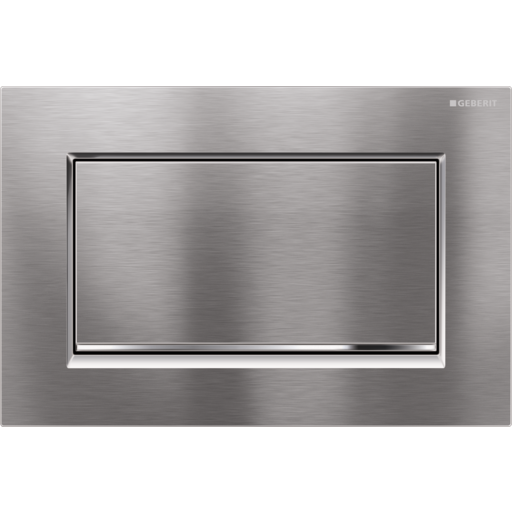 Geberit Sigma 10 Square Betjeningsplate, Børstet Krom/krom