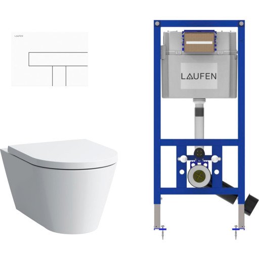 Laufen Kartell Vegghengt Toalettpakke, Uten Skyllekant, Hvit/hvit Laufen Kartell Vegghengt Toalettpakke, Uten Skyllekant, Hvit/hvit