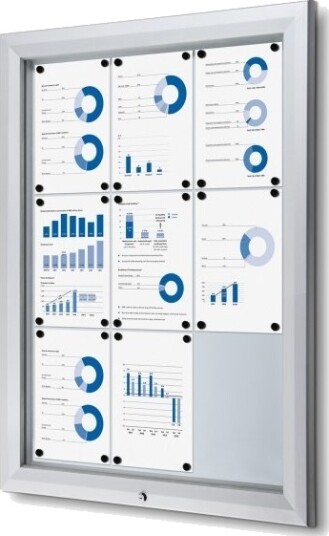Oppbevaringsskap, Twinco Twin, 800X1000mm Med Whiteboardtavle, Aluminium/Grå