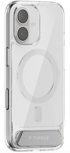 TORRAS iPhone 17 Pstand Hybrid Deksel m. Kickstand MagSafe Kompatibel Gjennomsiktig