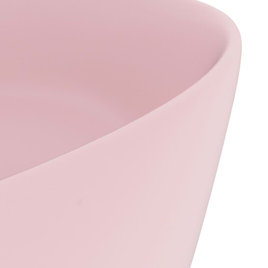 vidaXL Luksuriøs servant rund matt rosa 40x15 cm keramisk