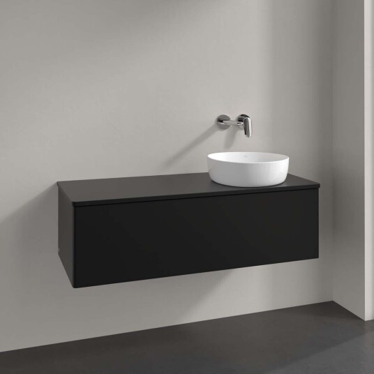 Villeroy & Boch Antao Servantskap med 1 skuff 120x50x36 cm m/lys Sort Matt