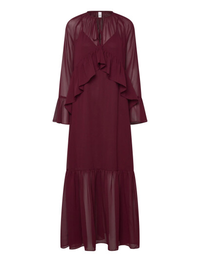 YAS Yaschifa Ls Maxi Dress - Ka - Burgundy - 34 YAS Yaschifa Ls Maxi Dress - Ka - Burgundy - 34