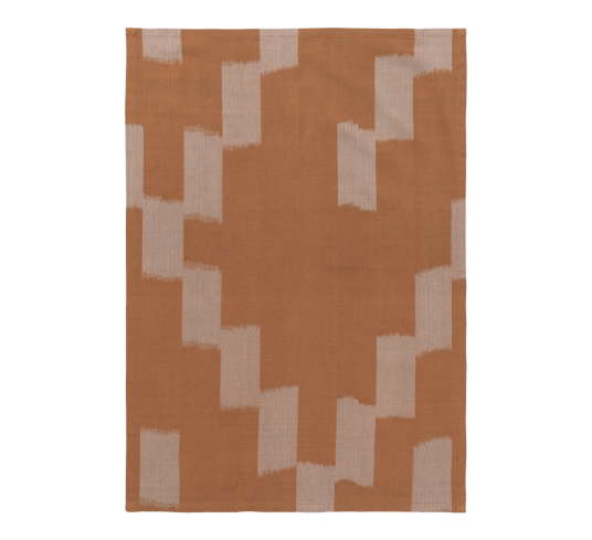 Ferm Living Ikat kjøkkenhåndkle terracotta mist blue