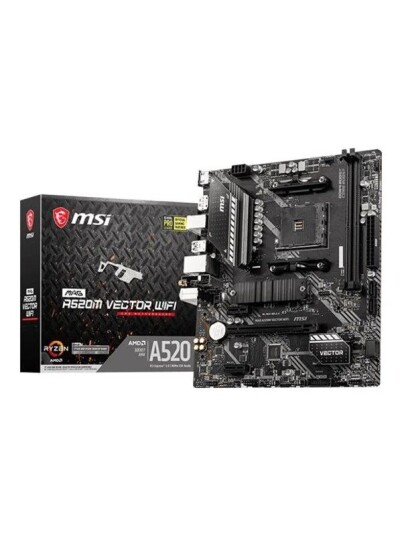 MSI MAG A520M Vector Wifi Micro ATX Hovedkort med AMD A520 Chipset og USB 3.2 MSI MAG A520M Vector Wifi Micro ATX Hovedkort med AMD A520 Chipset og USB 3.2