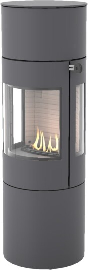 Viva L 140 platina frittstående biopeis med sideglass og ståldør Viva L 140 platina frittstående biopeis med sideglass og ståldør
