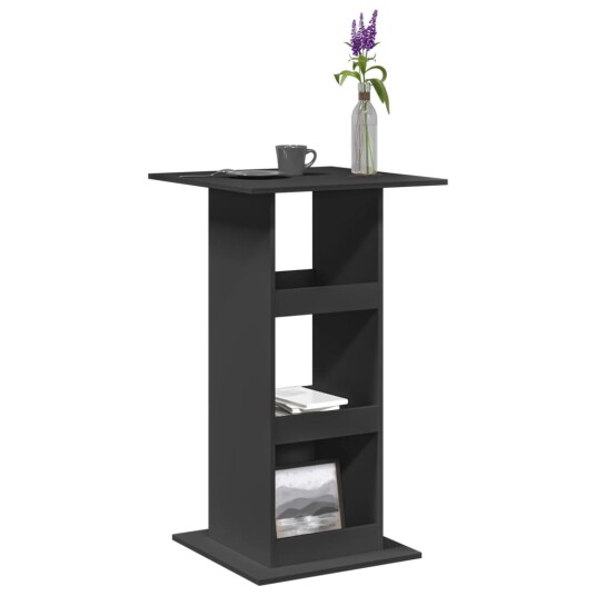  Barbord med oppbevaring svart 60x60x102 cm konstruert tre 8721158386175