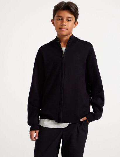 Lindex Cardigan Knitted Fullzip Black 128
