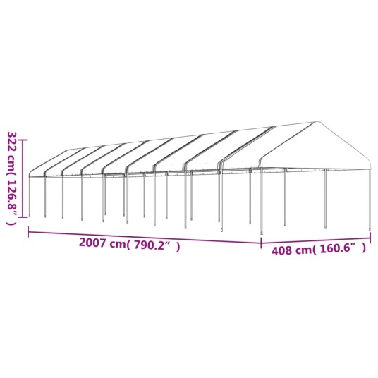 vidaXL Paviljong med tak hvit 20,07x4,08x3,22 m polyetylen vidaXL Paviljong med tak hvit 20,07x4,08x3,22 m polyetylen