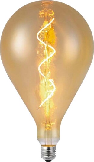 V Tac E27 4W LED spiral filament pære   A160 Amber glass 2700K 250lm   Kulør : Varm