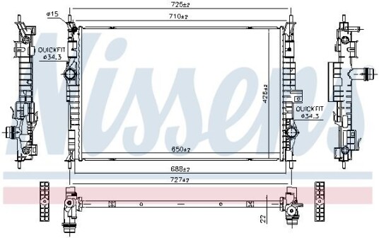 Radiator NISSENS 607184 Radiator NISSENS 607184