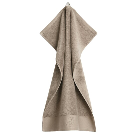 Gant Home Embroidery Håndkle 50x70 cm Hvit Taupe Beige Gant Home Embroidery Håndkle 50x70 cm Hvit Taupe Beige