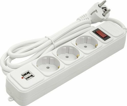 Plugg Exd Husholdningsskjøteledning 1,8M, 3 Stikkontakter + 2 Usb, Med Bryter Plugg Exd Husholdningsskjøteledning 1,8M, 3 Stikkontakter + 2 Usb, Med Bryter