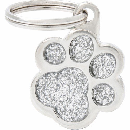 Myfamily Shine Pote Glitter ID Tag - Sølv - 20x20 mm Myfamily Shine Pote Glitter ID Tag - Sølv - 20x20 mm