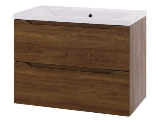 Linn Bad Emma D45cm Servantskap Mørk eik / 80cm 2 Skuffer Linn Bad Emma D45cm Servantskap Mørk eik / 80cm 2 Skuffer