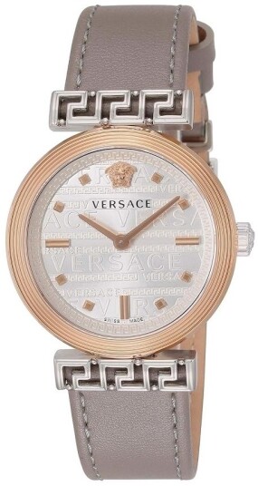 Versace Dameklokke VELW00922 Meander Sølvfarget/Lær Ø34 mm