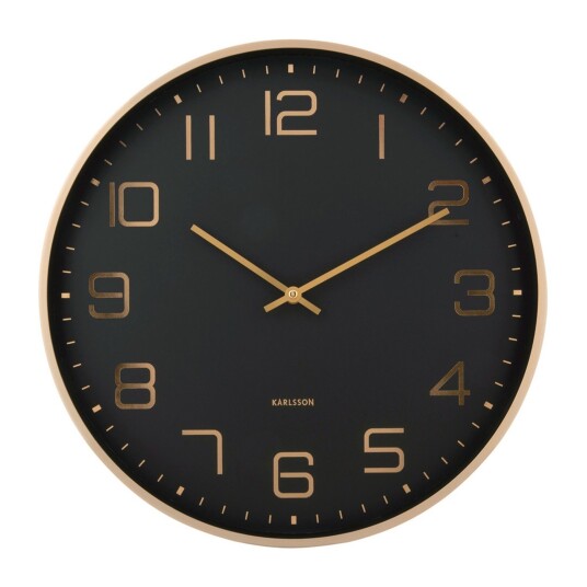 Karlsson Elegance Glow Veggklokke KA5973BK   Unisex 40 cm Kvarts urverk