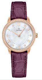 Omega Dameklokke 434.58.30.60.55.001 De Ville Prestige Hvit/Lær Ø30
