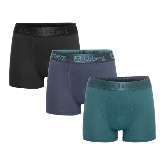 Urberg Juniors' Bamboo Boxers 3-pack Black/blue/green 134/140