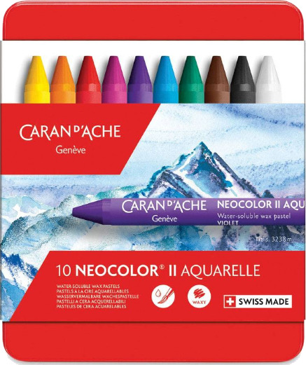 Caran d'Ache Neocolor II Voks pasteller Akvarell 10 Pasteller