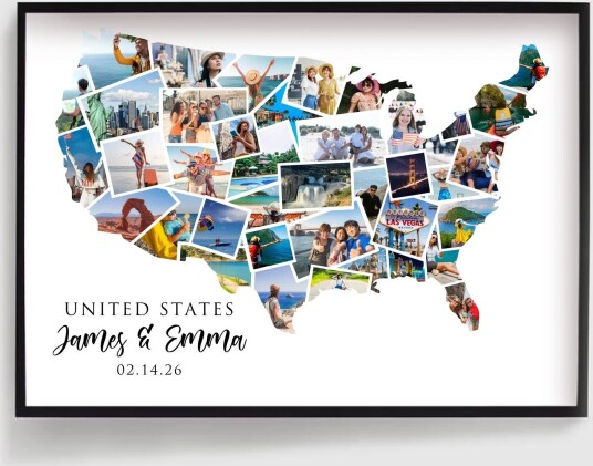 Personalisert Plakat Ferie Destinasjon Fotokollasje USA