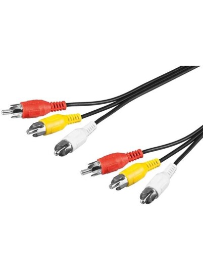 Goobay 3x RCA Kompositt Lyd/Video Kable 1,5m Svart