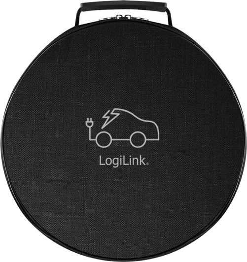 LogiLink Oppbevaringsveske til Elbil Ladekabel Ø 36 cm - Svart