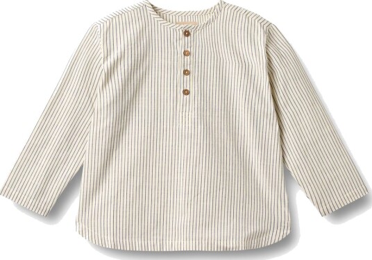 Wheat Skjorte Bjørk Dark Blue Stripe (122 / 7 år)