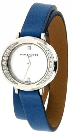Baume & Mercier Dameklokke M0A10288 Promesse Hvit/Lær Ø22 mm