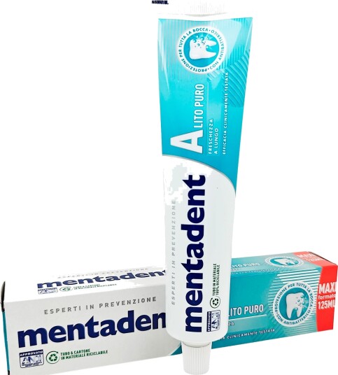 Tannkrem mot Dårlig Ånde MENTADENT Fresh Breath 125 ml.