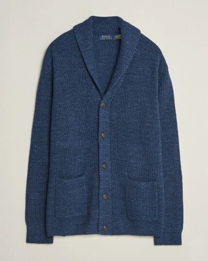 Polo Ralph Lauren Cotton Shawl Cardigan Blue Marl