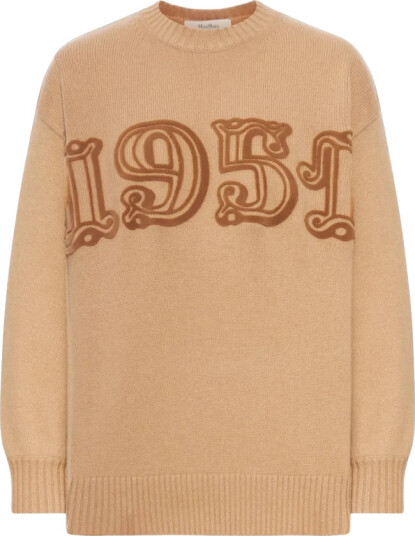 Max Mara Dame Strikkevarer Beige L,