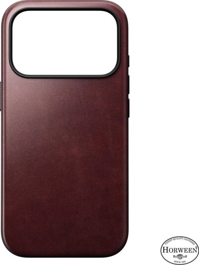 Nomad Modern Horween skinndeksel (iPhone 17 Pro) Burgundy