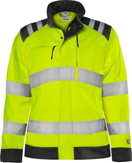Fristads 4068 GPLU Varseljakke Dame, Gul/Svart, Økologisk Bomull, L